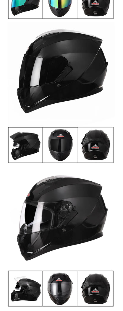 Motorcycle Helmet Full Face Double Lens Capacete Professional Men Women Four Seasons DOT ECE Approved Safety Protective Casco