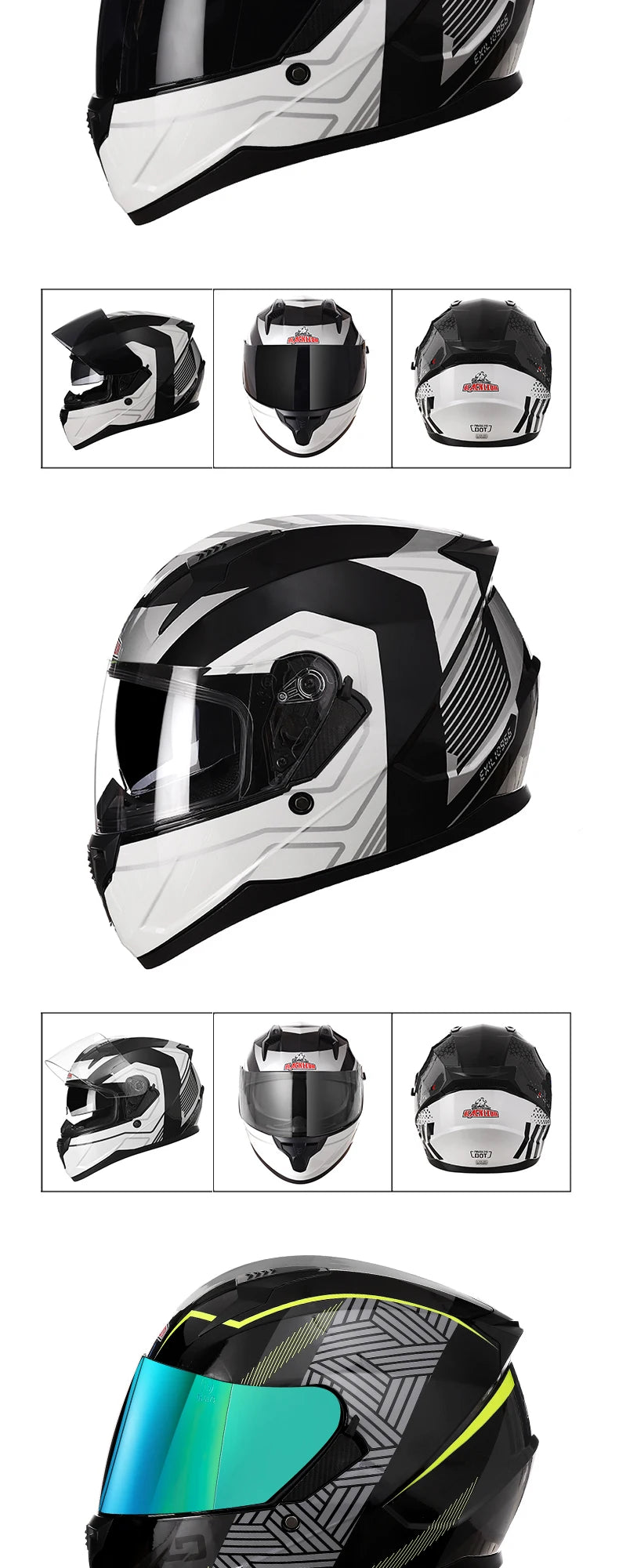 Motorcycle Helmet Full Face Double Lens Capacete Professional Men Women Four Seasons DOT ECE Approved Safety Protective Casco