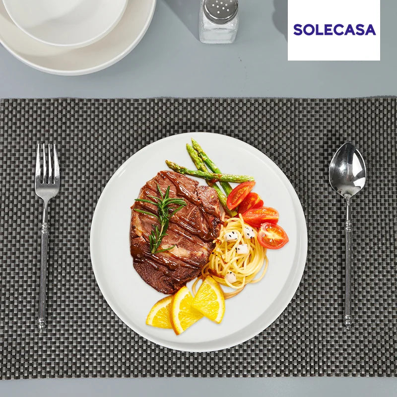 Conjuntos de Louça de Porcelana Peças Tigelas e Pratos Brancos Conjunto de Pratos Resistente a Riscos Tigela de Cerâmica