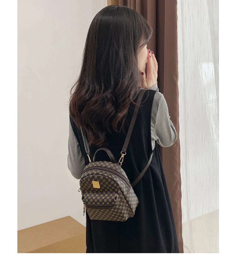 Polka Dot Women Backpack 2025 Fashion PU Leather Large Capacity Bookbag Casual Print Daypack For School College Girls