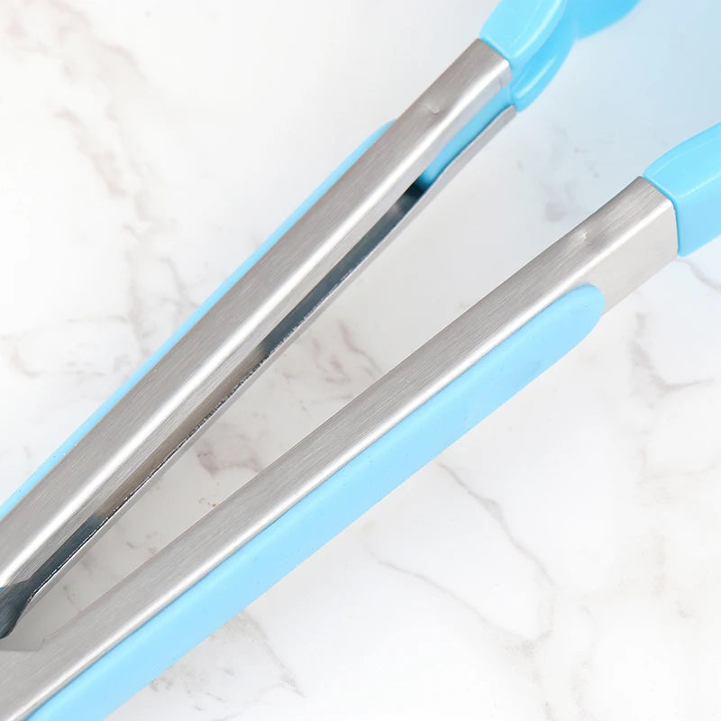 Pegador de Silicone para Churrasco, Cozinha, Salada, Pão, Pegador Antiaderente para Churrasco, Clipes e Grampos de Aço Inoxidável, Ferramentas e Gadgets