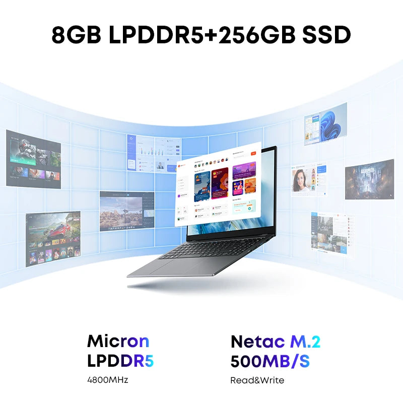 Notebook CHUWI GemiBook Plus 15,6'' 16GB RAM 512GB SSD Computador Windows 11 Laptop 12ª Geração Intel Alder Lake N150 / N100