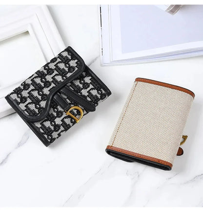 Carteira Feminina Estilo Vintage Novo Modelo Bolsa de Moedas com D-clip Multiuso Grande Capacidade Porta Cartão e Moedas para Comércio Internacional