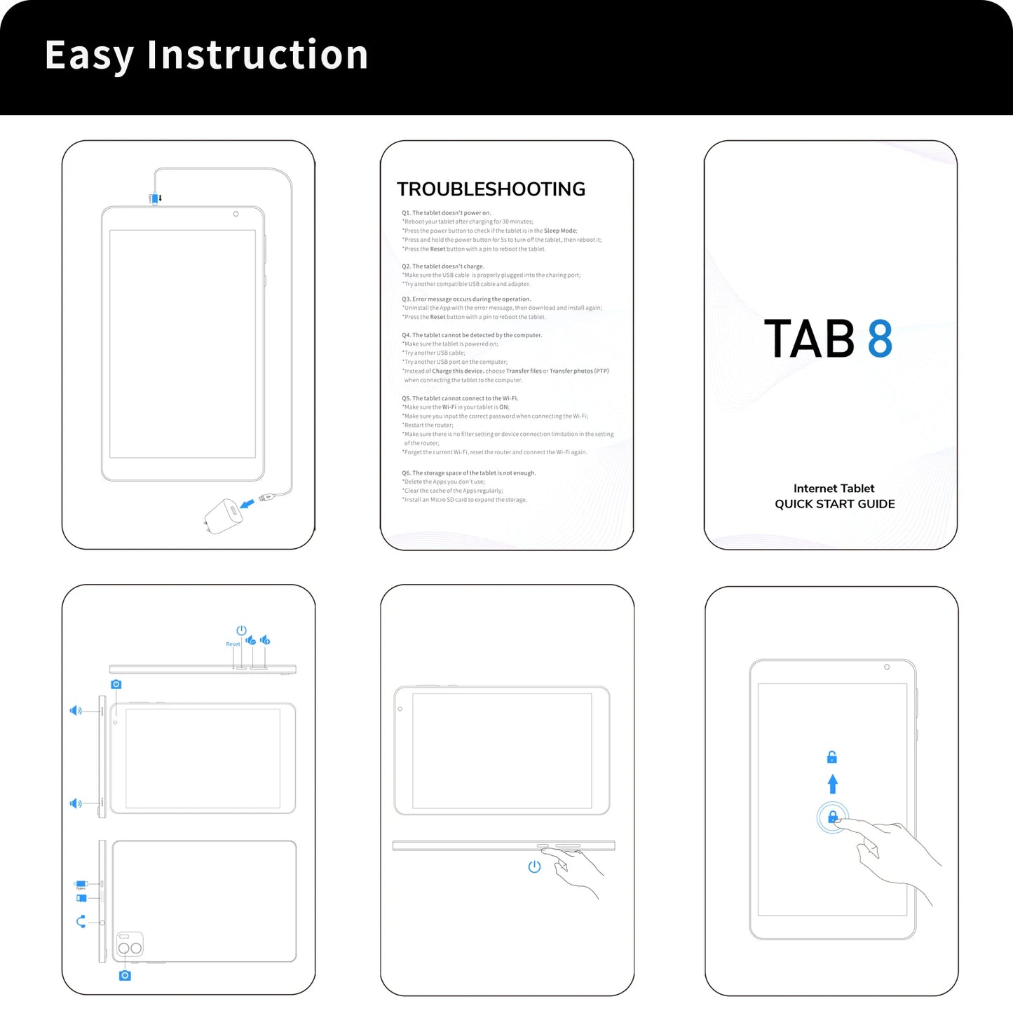 Tablet PRITOM de 8 polegadas Android 13, 8GB (4+4 Expansível) RAM, 64GB ROM, Expansão até 1TB, Tela IPS 1280x800, Bateria 5000mAh, Câmera Dupla, WiFi