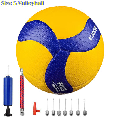 Bola de Voleibol de Couro PU Tamanho 5 Concursos Toque Macio Esportivo Indoor e Outdoor Treinamento de Academia Voleibol MVA300 V300W V200W