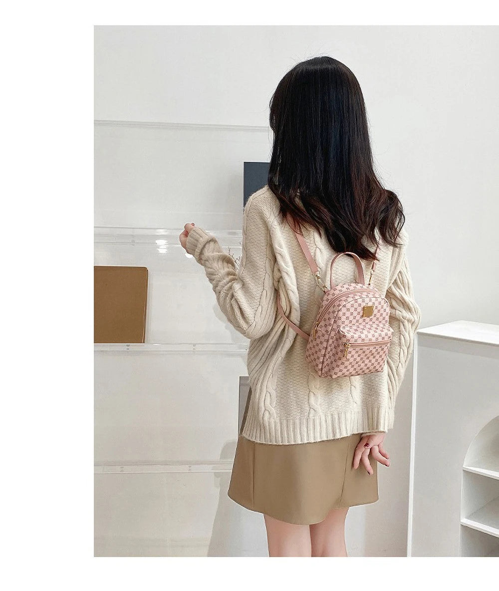 Polka Dot Women Backpack 2025 Fashion PU Leather Large Capacity Bookbag Casual Print Daypack For School College Girls