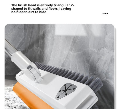 Escova de Limpeza com Cabo Longo Ajustável Escalável Multifuncional para Banheiro, Limpeza de Piso, Raspador de Silicone, Vassoura Mágica, Limpador de Vidros