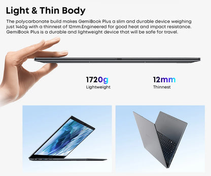 Notebook CHUWI GemiBook Plus 15,6'' 16GB RAM 512GB SSD Computador Windows 11 Laptop 12ª Geração Intel Alder Lake N150 / N100