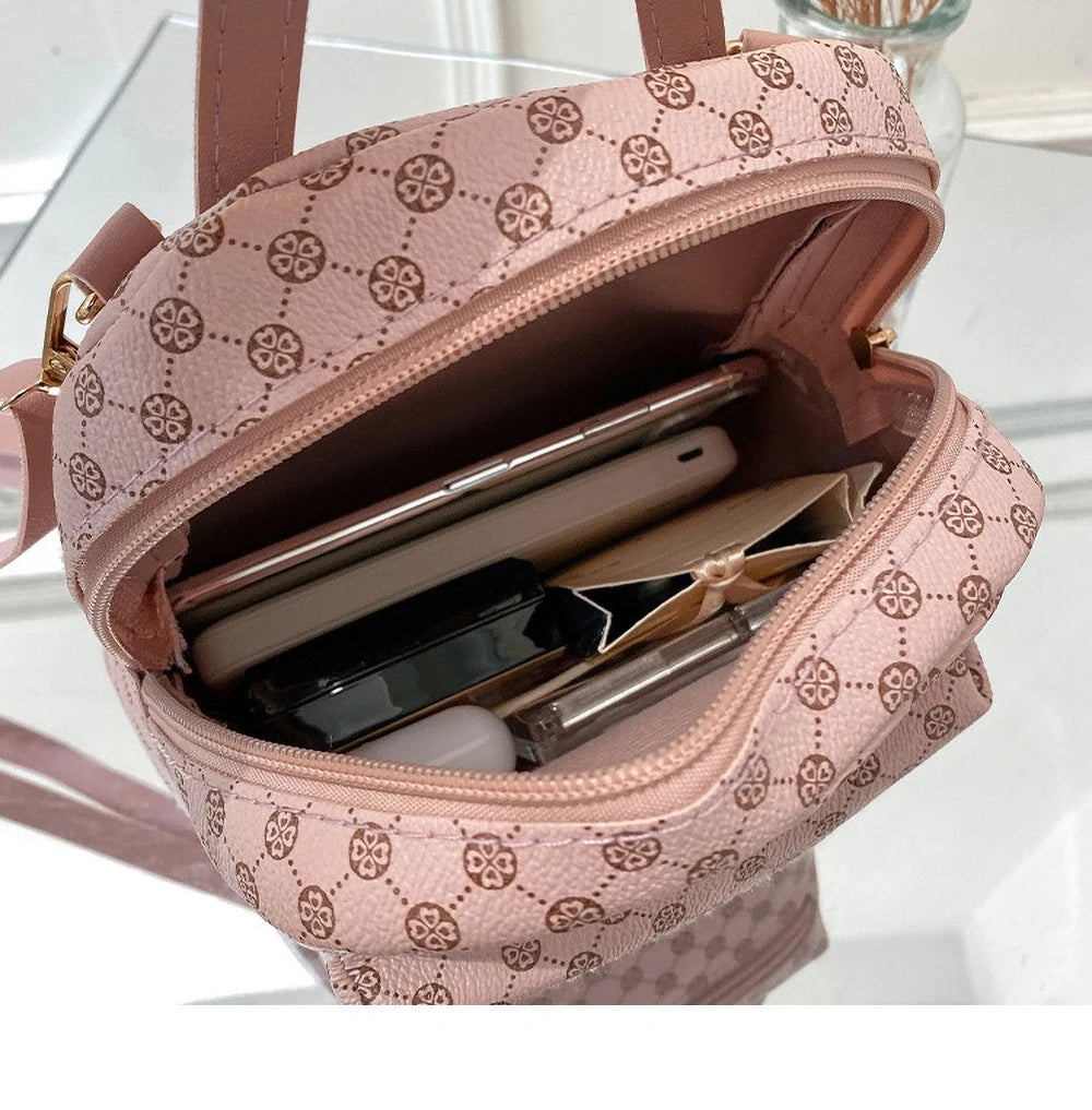 Polka Dot Women Backpack 2025 Fashion PU Leather Large Capacity Bookbag Casual Print Daypack For School College Girls