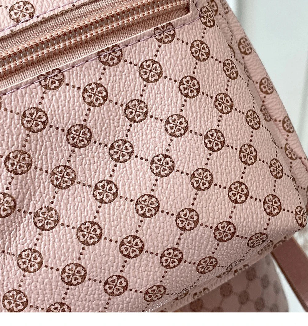 Polka Dot Women Backpack 2025 Fashion PU Leather Large Capacity Bookbag Casual Print Daypack For School College Girls