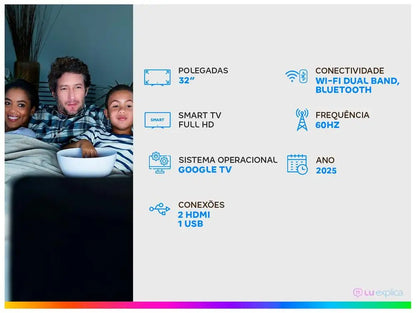 Televisão Smart TV 32 "TCL Full HD QLED 35S5K Google TV 2 HDMI