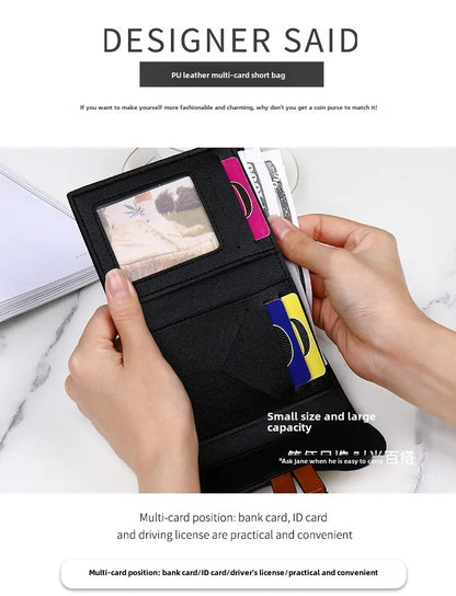 Carteira Feminina Estilo Vintage Novo Modelo Bolsa de Moedas com D-clip Multiuso Grande Capacidade Porta Cartão e Moedas para Comércio Internacional