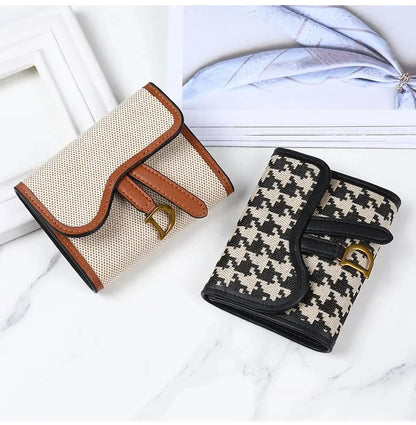 Carteira Feminina Estilo Vintage Novo Modelo Bolsa de Moedas com D-clip Multiuso Grande Capacidade Porta Cartão e Moedas para Comércio Internacional