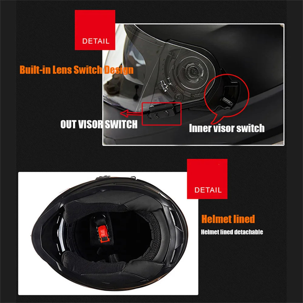 Full Face Motorcycle Helmets Latest Downhill Racing Motorbike Riding Casco Capacete De Moto DOT Approved For Men Women Kask