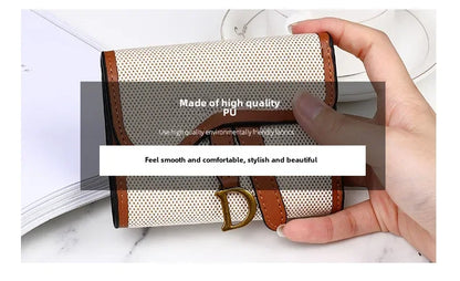 Carteira Feminina Estilo Vintage Novo Modelo Bolsa de Moedas com D-clip Multiuso Grande Capacidade Porta Cartão e Moedas para Comércio Internacional