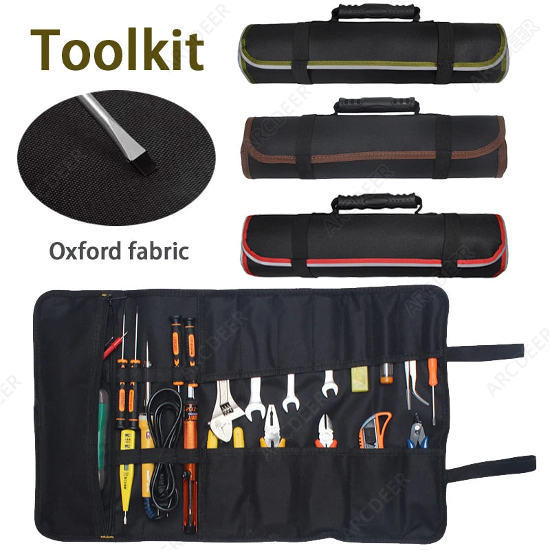 Roll Up Tool Bag Organizer 22 Pouches Compact Portable Tool Storage Bag Waterproof Small Tool Bag for Car Mechanic Electrician